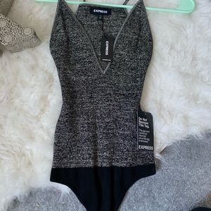 Express Silver Grey Bodysuit